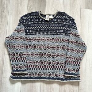 Vintage Cotton Country Knit Made In Canada Size XL